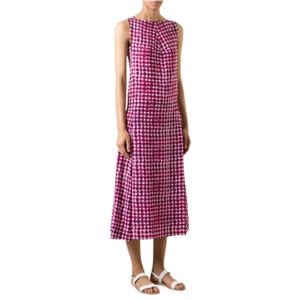 TORY BURCH Magenta Silk Sonda Dress Tea Length Midi Runway Sleeveless Women's 2